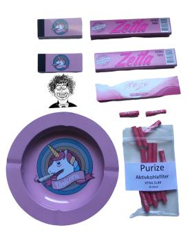 Aschenbecher Unicorn Pink Smoker Set